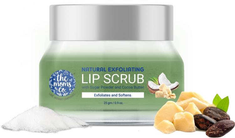 The Moms Co. Natural Lip Scrub with Cocoa Butter |Lightens Brightens Softens Lips | Men Women Scrub Price in India