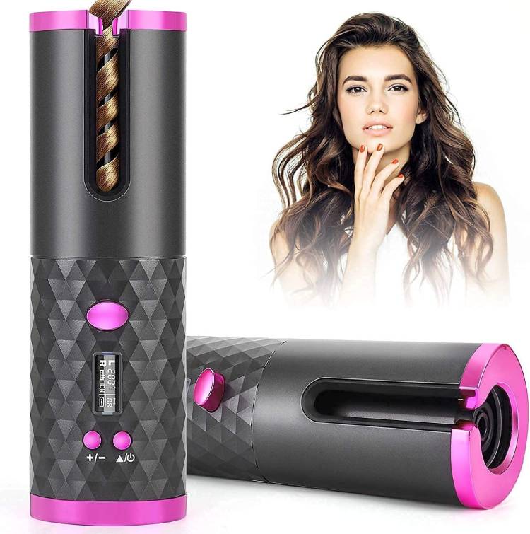 FerxiicExpo Cordless Hair Curler Automatic Curling Iron with LCD Temperature Display Timer Electric Hair Curler Price in India