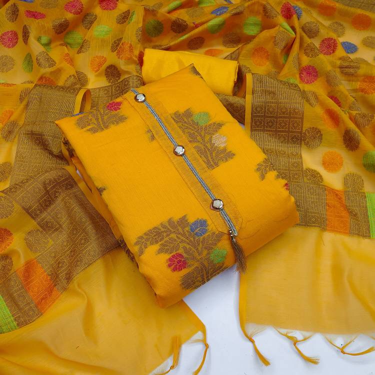 Unstitched Jacquard Salwar Suit Material Self Design, Printed Price in India