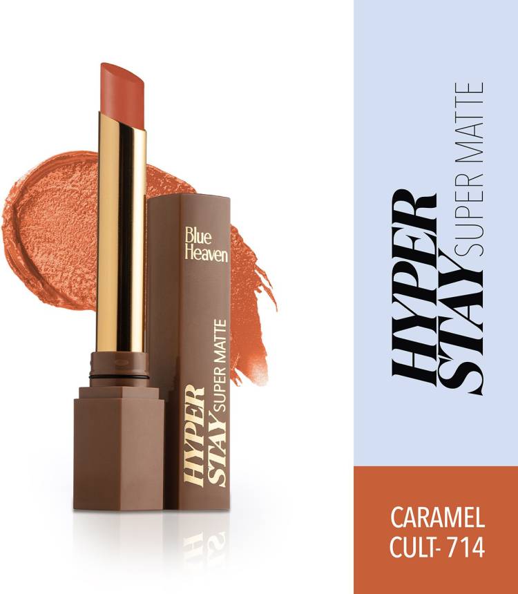 BLUE HEAVEN Hyperstay Super Matte Lipstick, Caramel Cult, 714, 2.2 gm Price in India