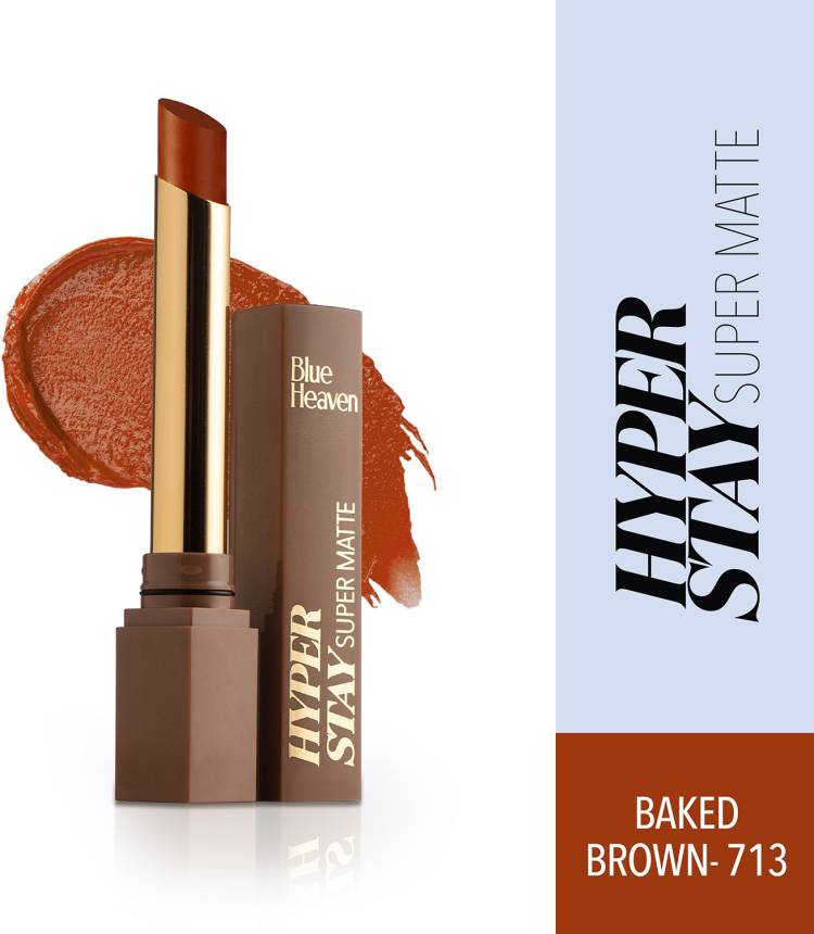 BLUE HEAVEN Hyperstay Super Matte Lipstick, Baked Brown, 713, 2.2 gm Price in India