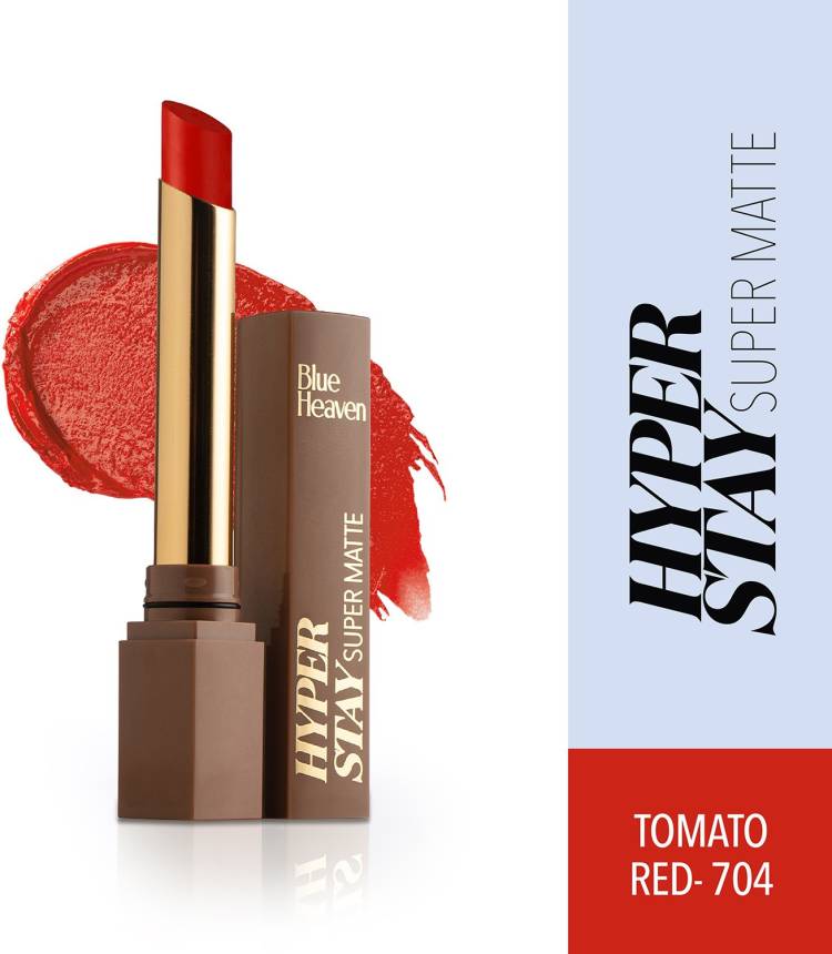 BLUE HEAVEN Hyperstay Super Matte Lipstick, Tomato Red, 704, 2.2 gm Price in India