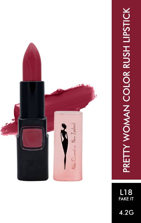 pretty woman Long Lasting Color Rush Fake It Creamy Matte Finish Rust Lipstick 4.2g Price in India