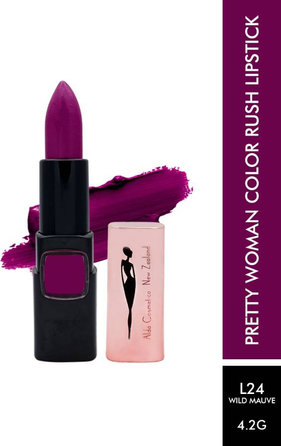 pretty woman Long Lasting Color Rush L24 Wild Mauve Creamy Finish Dark Violet Lipstick 4.2g Price in India