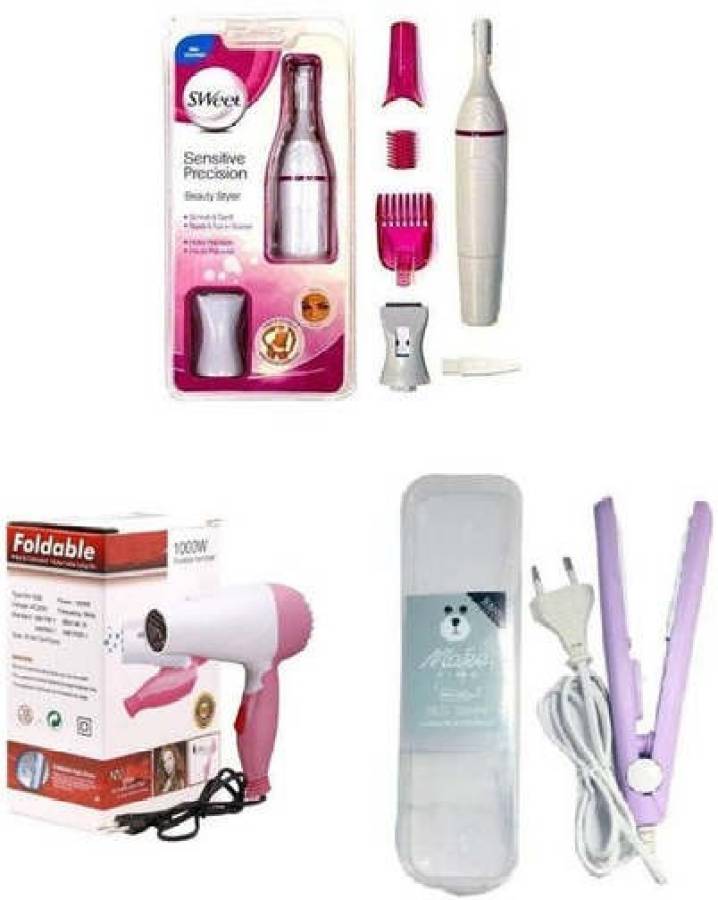WILLA COMBO PACK OF 3IN1 SWEET TRIMMER/ MINI STRAIGHTENER / 1290 Hair Dryer Price in India
