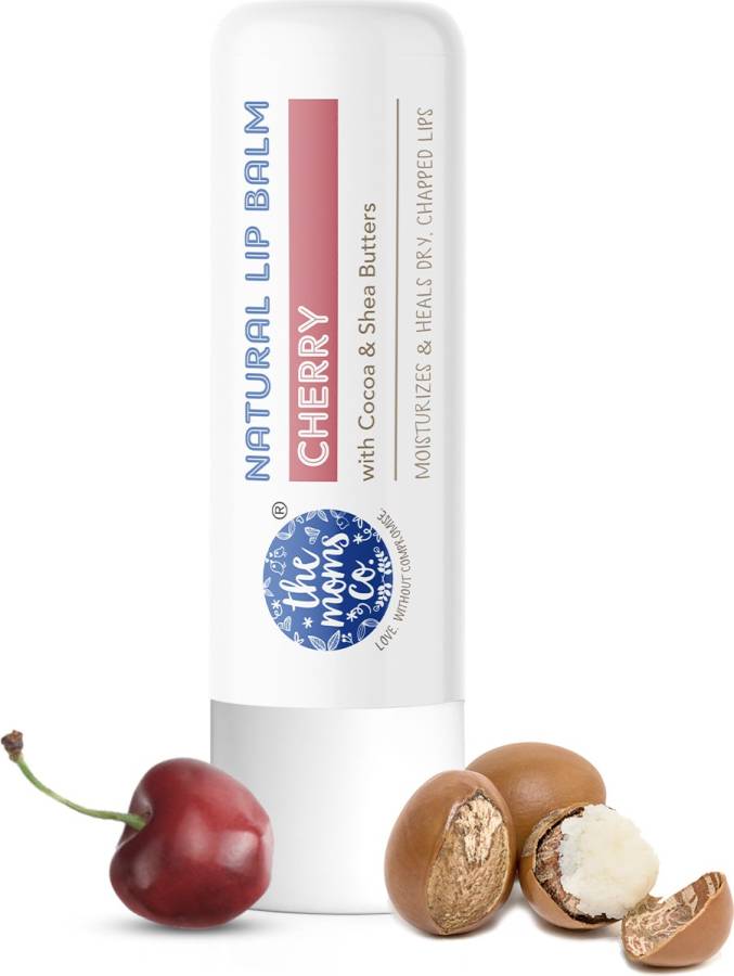 The Moms Co. Natural Lip Balm with Cocoa | Cherry | Moisturize & Nourishes Dry Chapped Lips Cherry Price in India