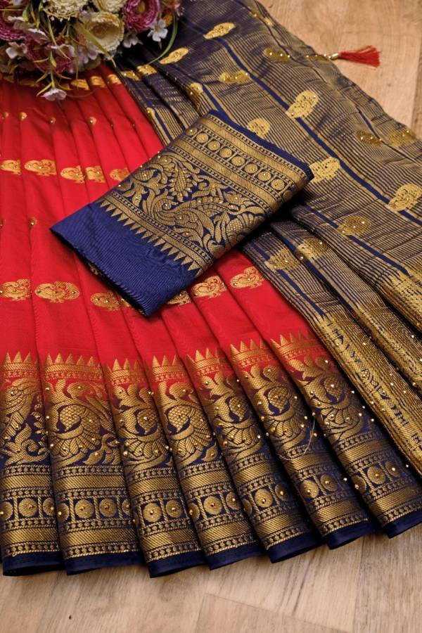 Printed Kanjivaram Cotton Silk Saree Price in India