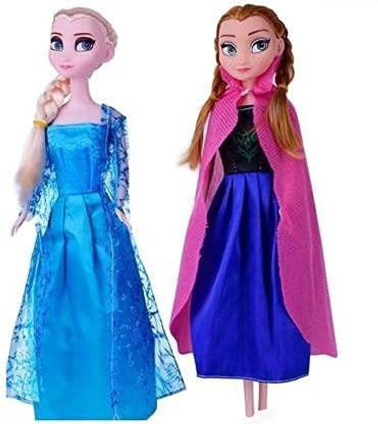 PRV TOYS The Simplifiers High Quality Plastic Frozen Sister Anna and Elsa Doll Set of 2,