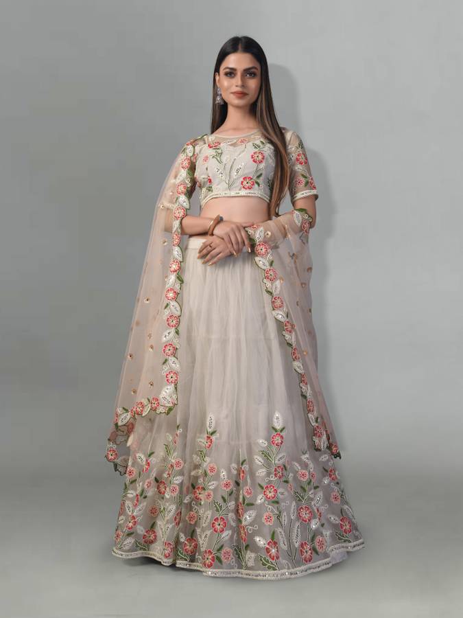 Embroidered Semi Stitched Lehenga Choli Price in India