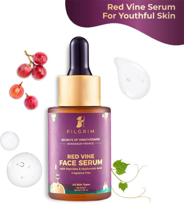 Pilgrim Red Vine Face Serum with Peptides & Hyaluronic Acid for Anti-Ageing | Men Women Price in India