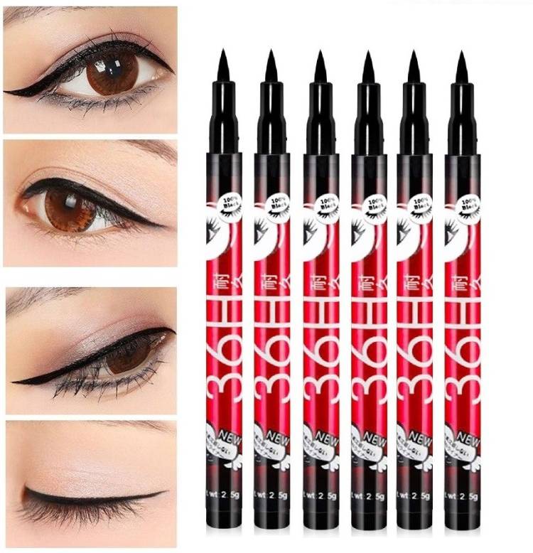 teayason Insta Beauty Water & Smudge Proof 36 Hour Long Lasting Liquid EyeLiner Pack of 6 15 g Price in India