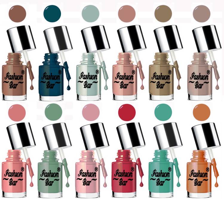 Fashion Bar New HD Shine Pastel Color long-lasting stay Nail Polish Combo Set Multicolor Price in India