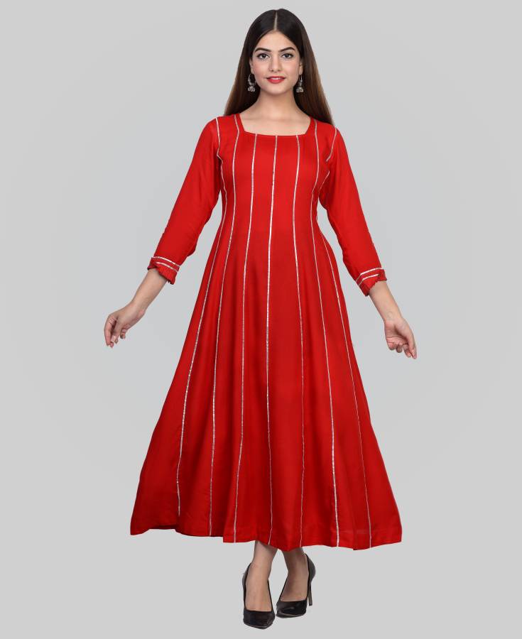 Women Embellished Viscose Rayon Ethnic Dress Price in India