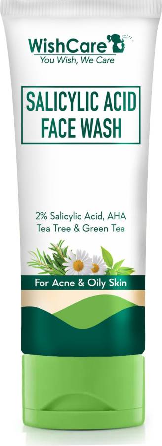 WishCare 2% Salicylic Acid  with AHA, GreenTea, & TeaTree For Oil & Acne Control Face Wash Price in India