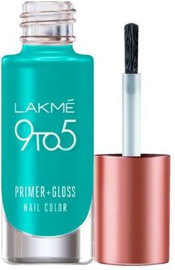 Lakmé 9 to 5 Primer + Gloss Nail Colour TurquoiseWave Price in India