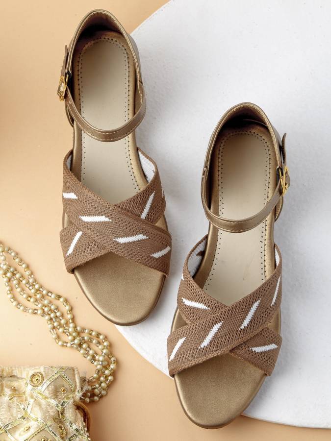 Women Beige Flats Sandal Price in India