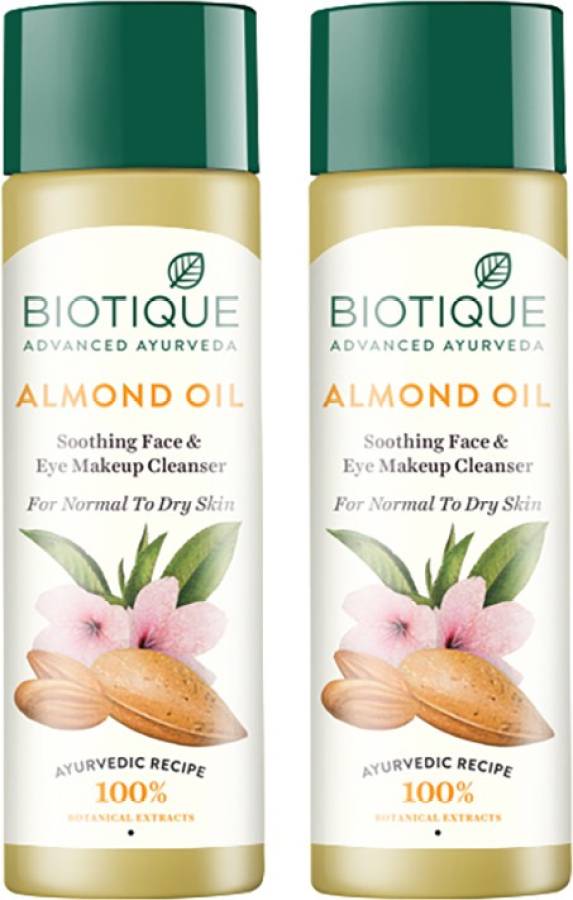 BIOTIQUE Bio Almond Oil Soothing Face andEye Makeup Cleanser, 120ml (Pack of 2) Makeup Remover Price in India