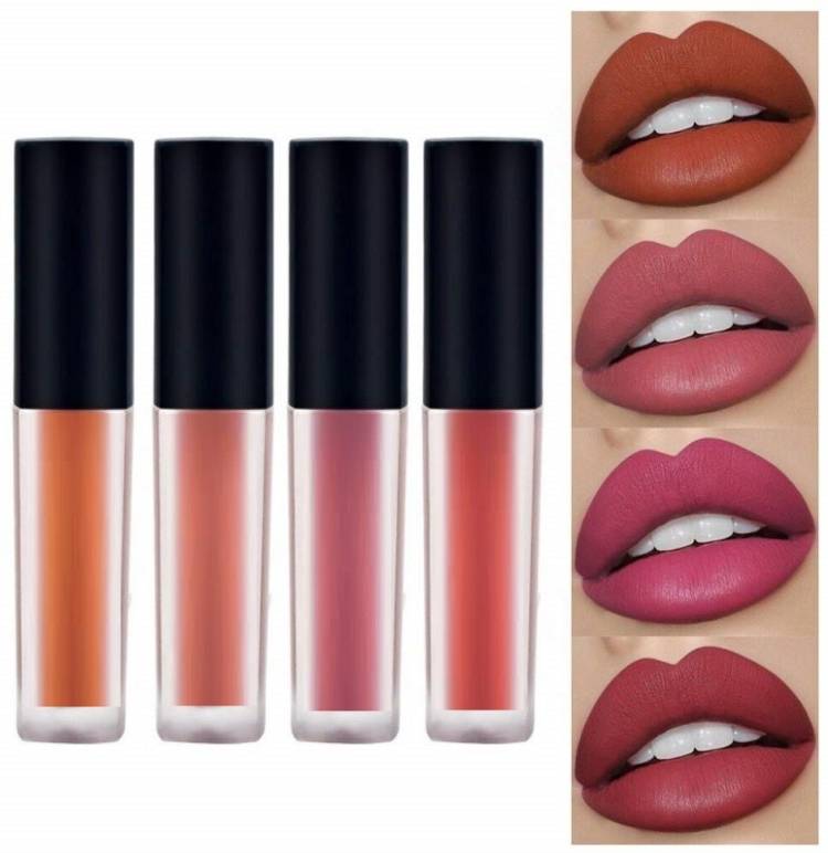 rezmay Beauty Long Lasting Waterproof Non Transfer Liquid Matte Lipstick Set of 4 Price in India