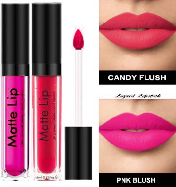 BLUSHIS Non Transfer Professionally Longlasting Liquid Lipstick Combo Set Of 2 pc Price in India