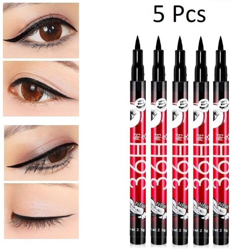 NYN HUDA Insta Beauty Water & Smudge Proof 36 Hour Long Lasting Liquid EyeLiner Pack of 5 12.5 g Price in India