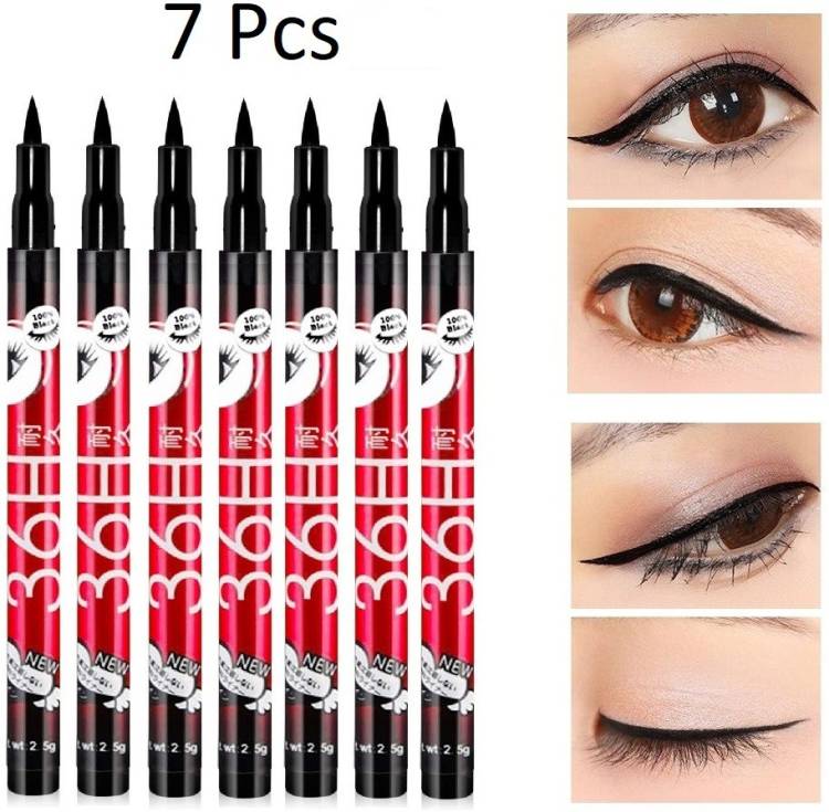 NYN HUDA Insta Beauty Water & Smudge Proof 36 Hour Long Lasting Liquid EyeLiner Pack of 7 17.5 g Price in India