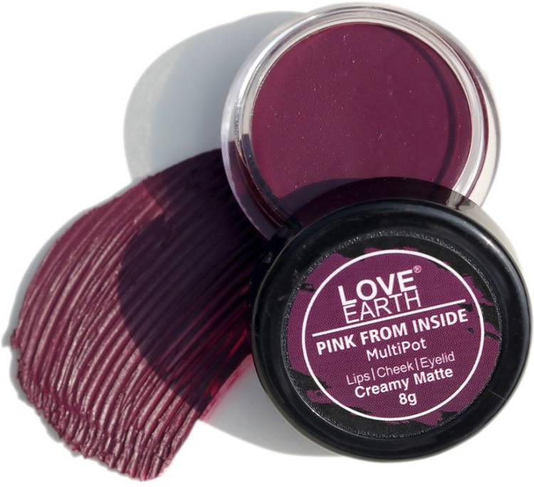 LOVE EARTH Pink From Inside Lip And Cheek Tint With Vitamin E For Lips & Cheeks(Purple) Lip Stain Price in India