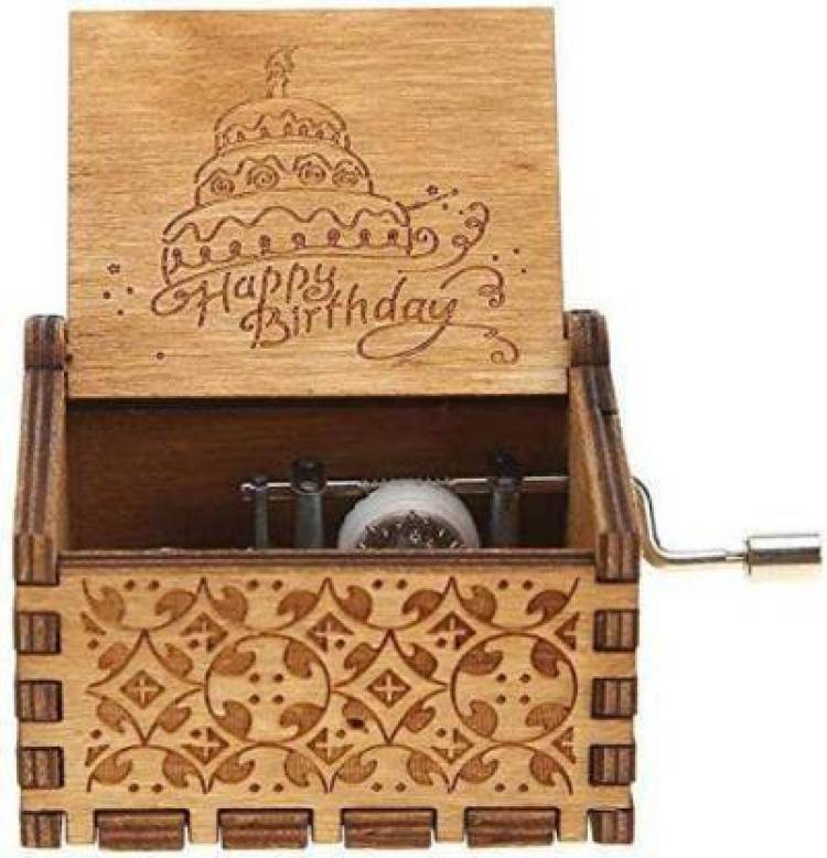 Tanmay sales wooden music box happy birthday instrument- Brown