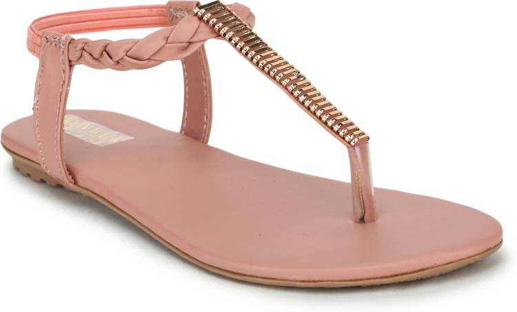 Women Pink Flats Sandal Price in India