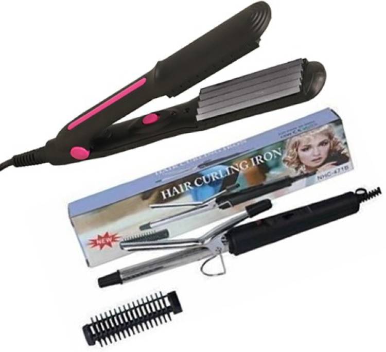 S2S Combo of Mini Crimper + Hair Curling Iron (Color may vary ) Electric Hair Styler Price in India
