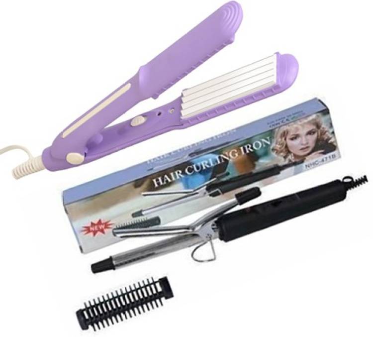 S2S Pck of 2 of Mini Crimper + Hair Curling Iron (Color may vary ) Electric Hair Styler Price in India