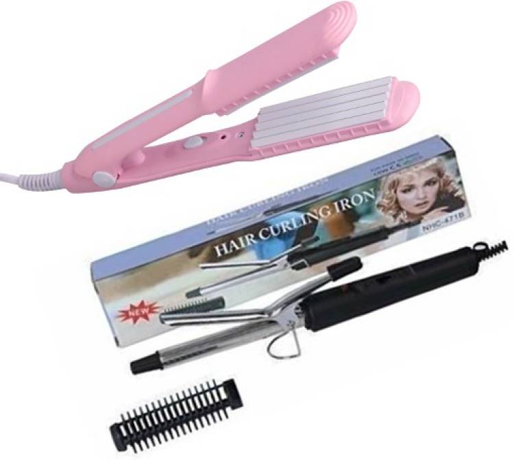 S2S Combo of Hair Curling Iron + Crimper (Color may vary ) Electric Hair Styler Price in India