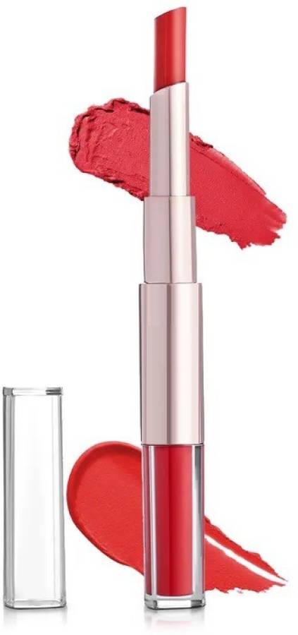 imelda Double head non-stick cup matte matte lip gloss red color lipstick Price in India