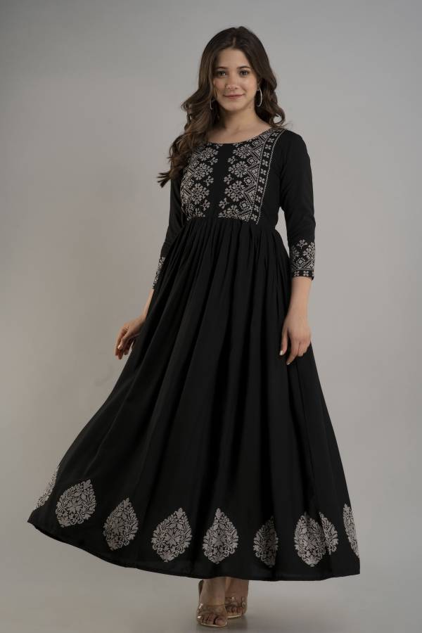 Women Fit and Flare Black Dress Price in India