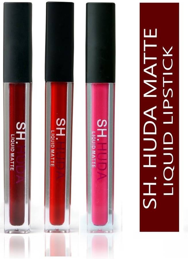 Sh.Huda Beauty Kiss Proof Non Transfer Smudge Proof Liquid Matte Lipstick For Girls Price in India