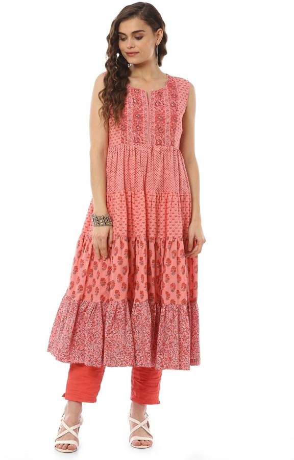 Women Tiered Pink Dress Price in India