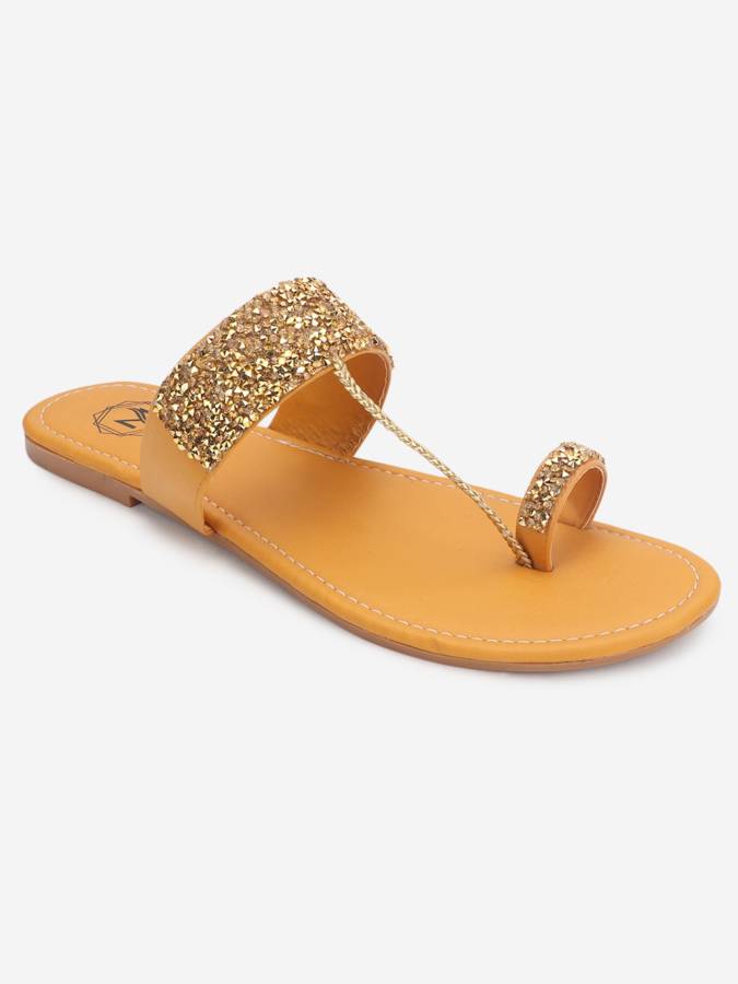 Women Yellow Flats Sandal Price in India