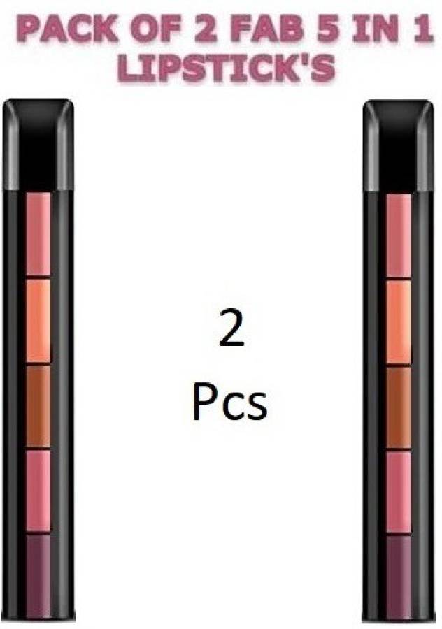 NYN HUDA Insta Beauty 5 in 1 Velvet Creamy Matte Lipstick, The Nude Pack of 2 Price in India