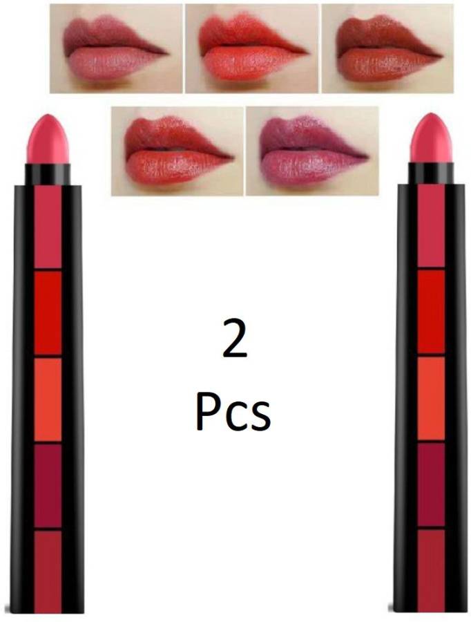 NYN HUDA Insta Beauty 5 in 1 Velvet Creamy Matte Lipstick, The Red Edition Pack of 2 Price in India