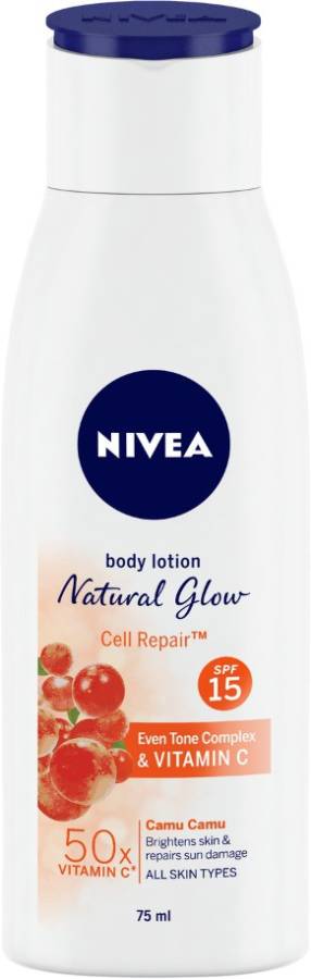 NIVEA Body Lotion Natural Glow, Cell Repair, SPF 15 & 50x Vitamin C Price in India