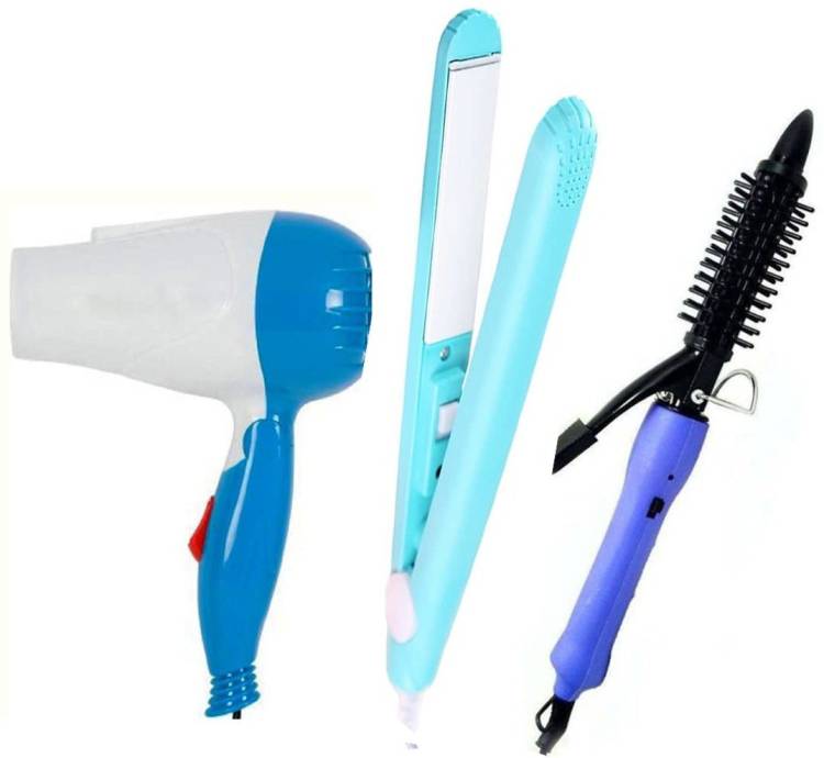 WILLA PACK OF 3 Combo of NV-1290 hair dryer,Mini hair straightener and hair curler 16B Hair Dryer Price in India
