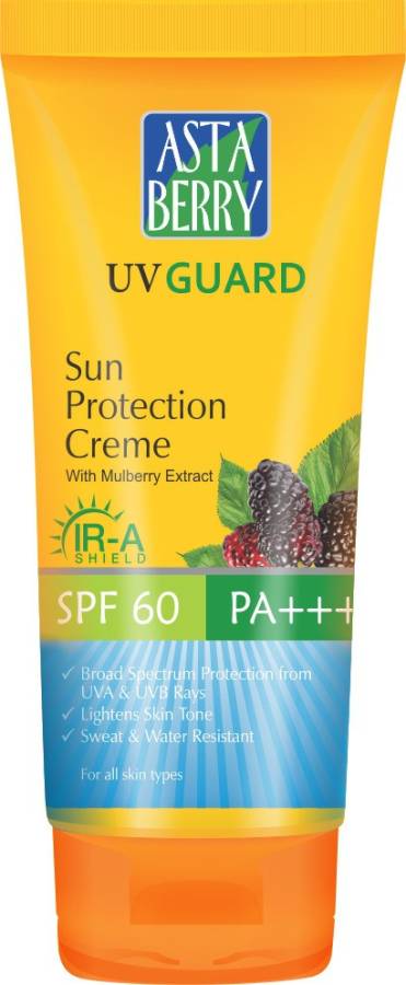 ASTABERRY UV GUARD Sun Protection Creme SPF 60PA 100ml (With Mulberry Extract) - SPF 60 PA+++ Price in India