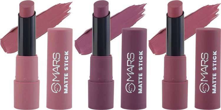 MARS 3 Plums Shades Matte Lipstick Set to Lift Up & Light Your Mood Price in India