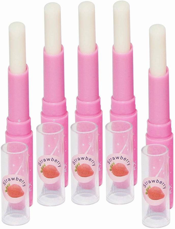 Shizuka Pink Magic 5 Pcs Strawberry Flavor Color Lipstick, Glossy Finish Price in India