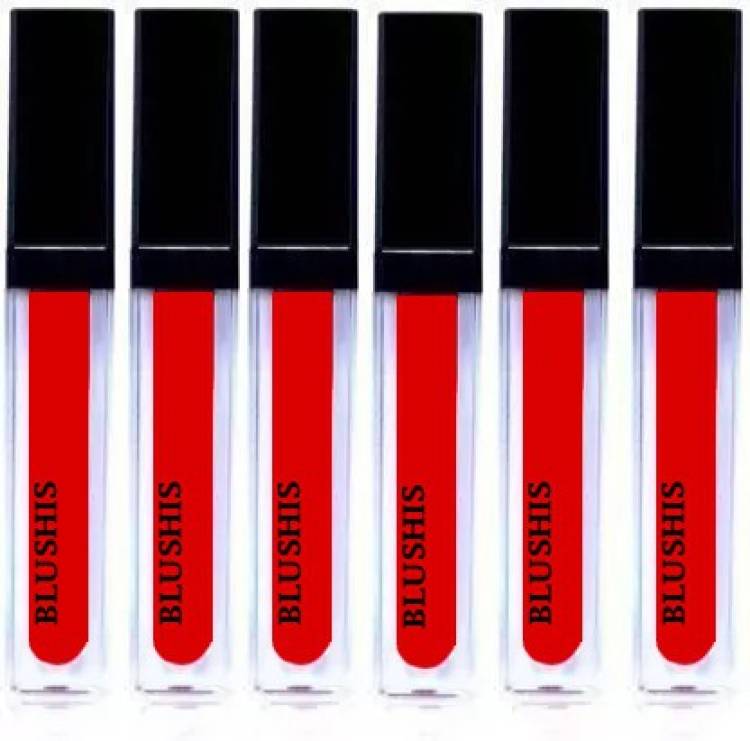 BLUSHIS Non Transfer Professionally Longlasting Liquid Lipstick Combo Set Of 6 pc Price in India