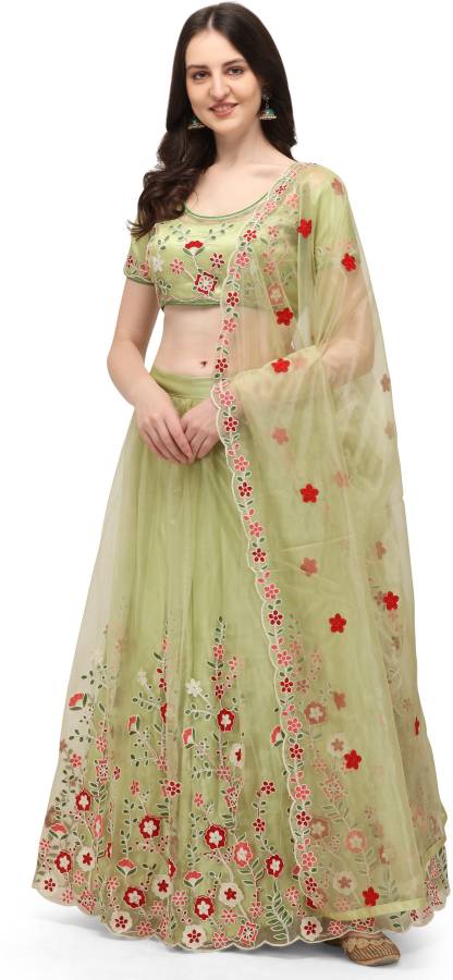 Embroidered Semi Stitched Lehenga Choli Price in India