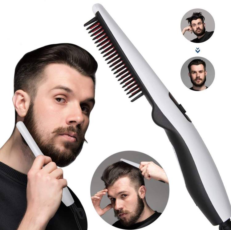 oneexport Electric Comb for Men with Side Hair Detaining Electric Hair Staler V2 Beard Sideburns Mustache Comb and Straightener Hair Straightener Price in India