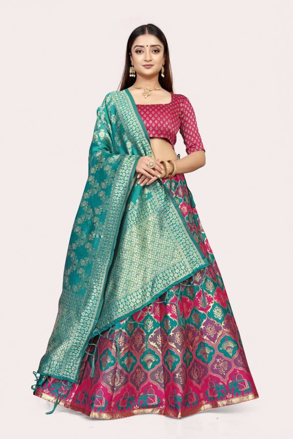 Self Design Semi Stitched Lehenga Choli Price in India