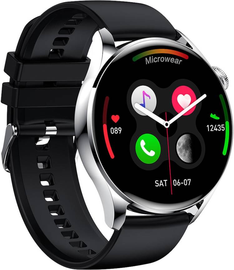MICRODIGIT PRO-FIT WEAR 3 round black dial , dual strap ,massive function watch face Smartwatch Price in India