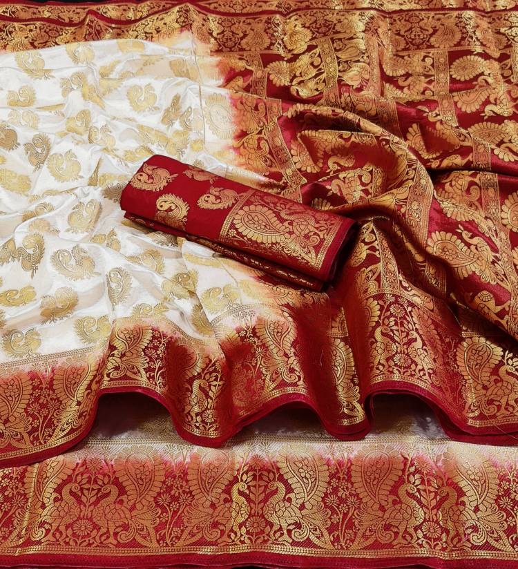Woven Kanjivaram Art Silk, Jacquard Saree Price in India