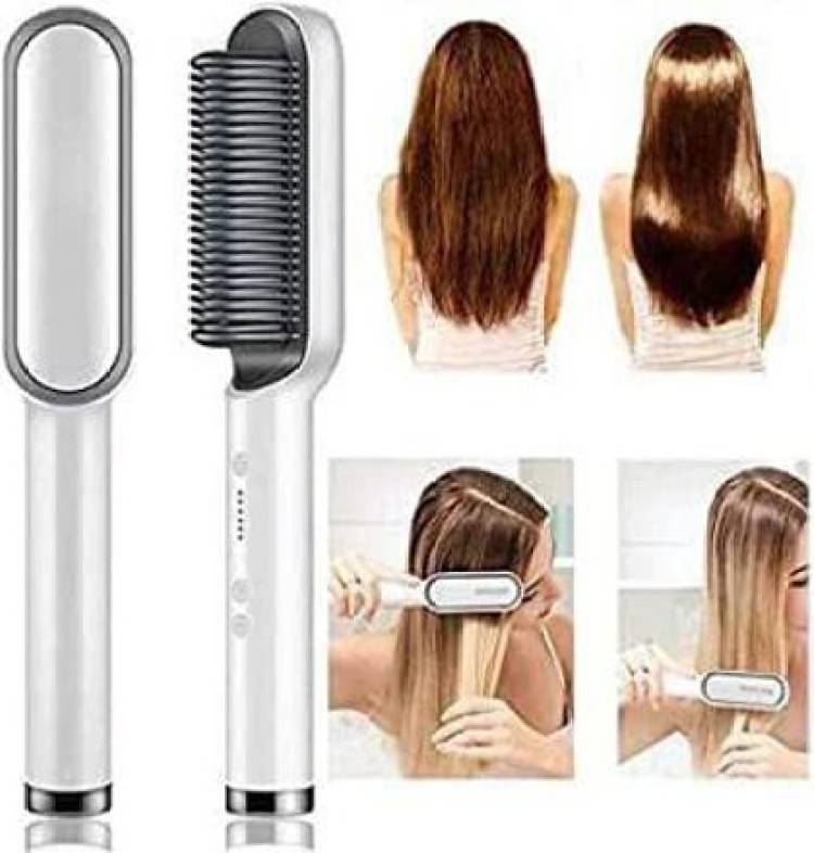 MADDELENA Hair Straightener Brush, Hair Straightening Iron Built with Comb Hair Straightener Brush Hair Straightener Price in India